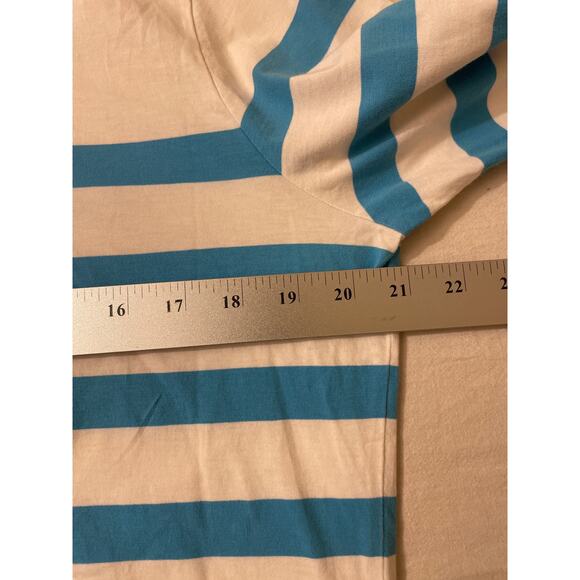 Orvis Womens Size Large Blue Striped Golf Polo Lady's Pima Cotton Beach - Picture 4 of 8